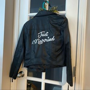 Just Married David’s Bridal Vegan Leather Jacket